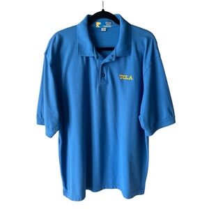 Bruin Basic Threads UCLA Short Sleeve Polo Shirt Blue Cotton XL